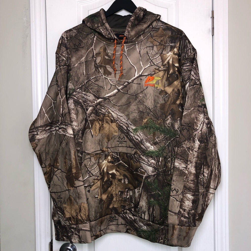 Men's XL Realtree Xtra Green Pursuit Gear Hoodie Camo Hooded Sweatshirt Hunt